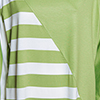 Jersey di viscosa a riga diagonale verde-bianco